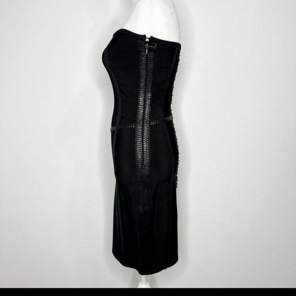 Haute Hippie Black Strapless Sequin Corset Bodycon Bandage Dress Sz S - Picture 5 of 9